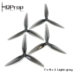 HQProp 7X4X3 3 Blatt Propeller POPO 4 Stück Poly Carbonate Hellgrau 7 Zoll