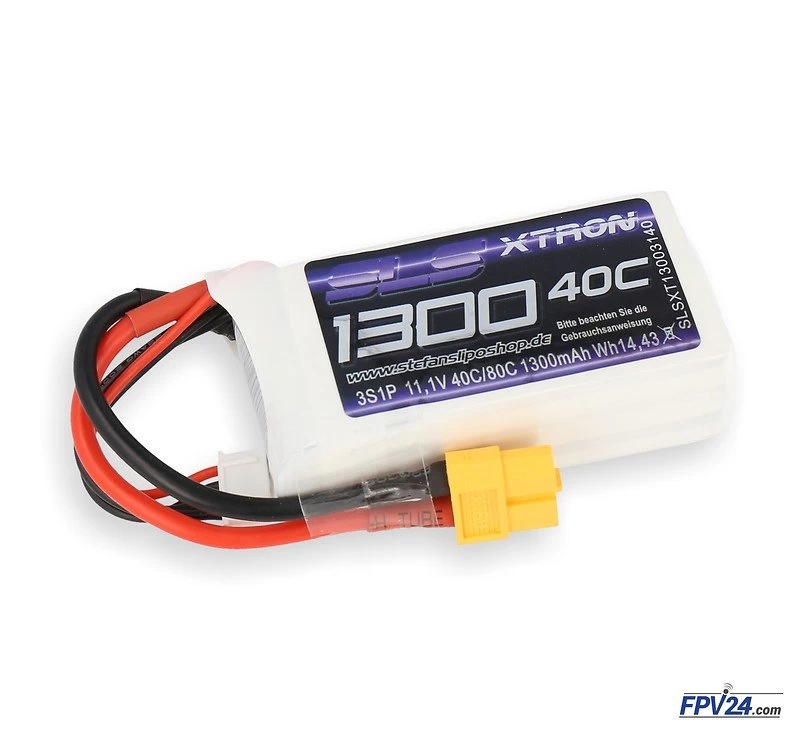 SLS Batterie LiPo Akku XTRON 1300mAh 3S1P 11,1V 40C/80C XT60 â Bild 2