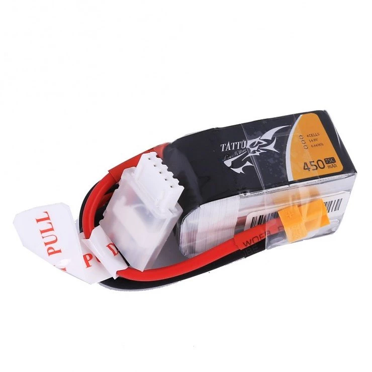 Tattu Batterie LiPo Akku 450mAh 14.8V 75C 4S1P XT30